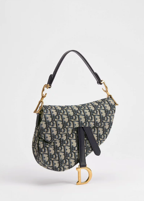 Saddle Bag with Strap Blue Dior Oblique Jacquard 