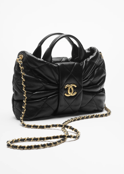 Mini bow bag, Shiny lambskin 