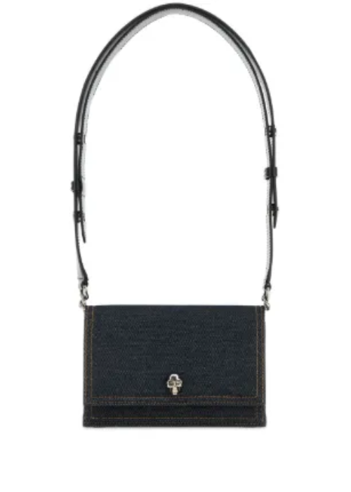 Small Skull Biker Denim Shoulder Bag | Alexander McQueen