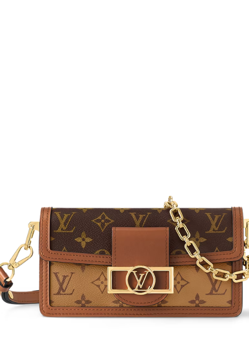 Louis Vuitton Dauphine Chain Wallet in Monogram and Monogram Reverse Canvas