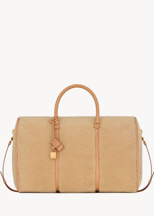 DUFFLE BAG IN SHEARLING in Beige