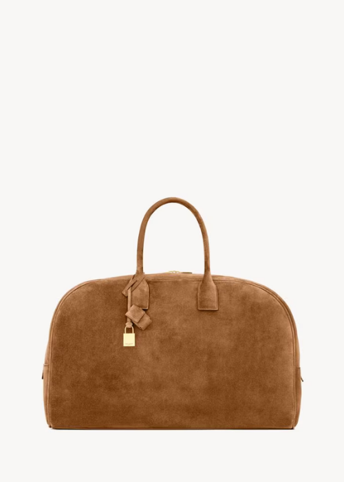 SAC DE JOUR boston in suede – small in Brown