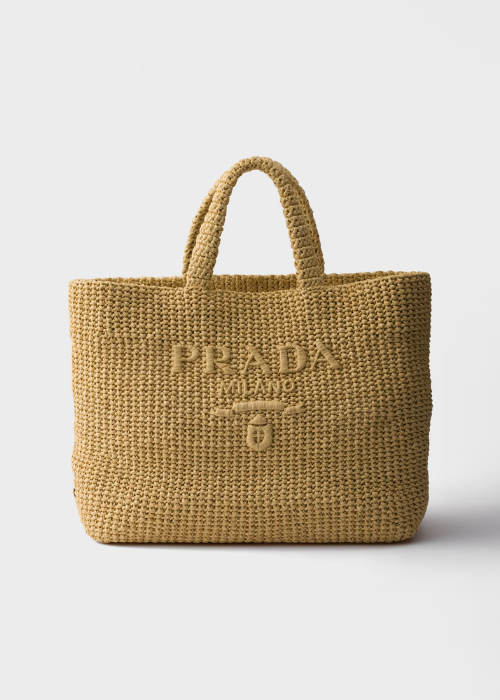 Prada Small Crochet Tote Bag — Natural