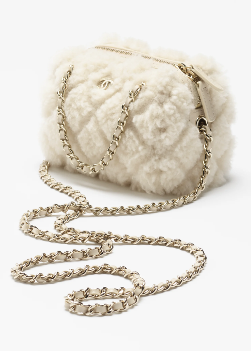 Classic clutch with chain - Shearling sheepskin