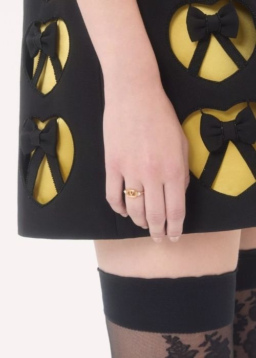 Valentino Garavani Ovalette Metal and Swarovski® Crystal Ring