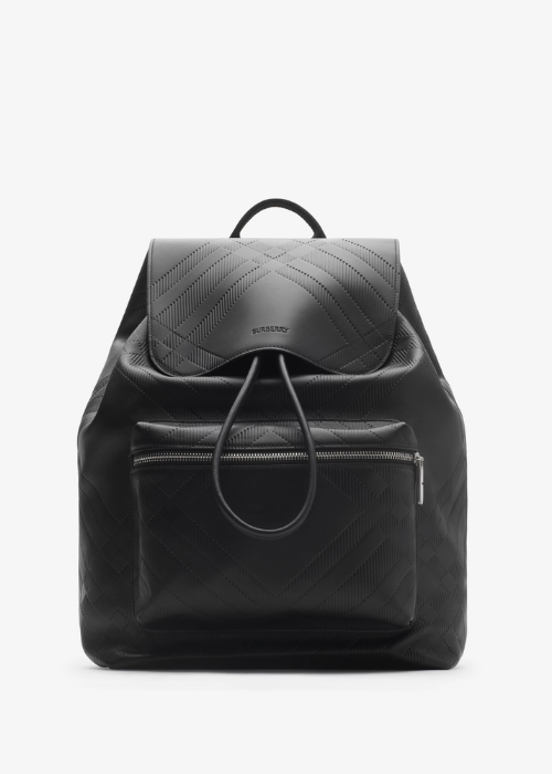 Black Leather Backpack For Men 