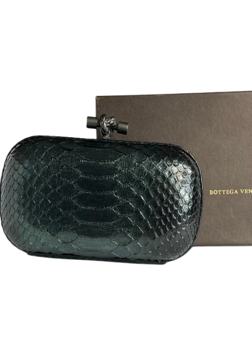 Knot Python Leather Minaudiere Clutch