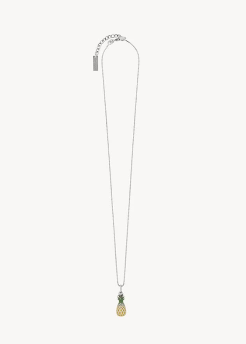 pineapple necklace in enamel and metal