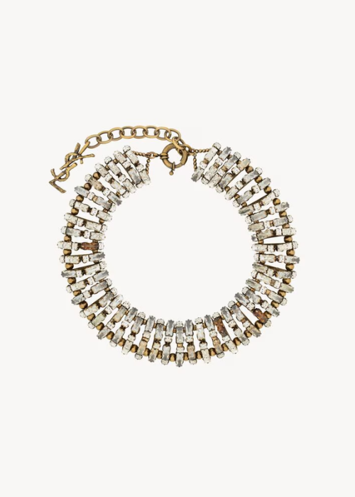 oversized crystal pyramid necklace 