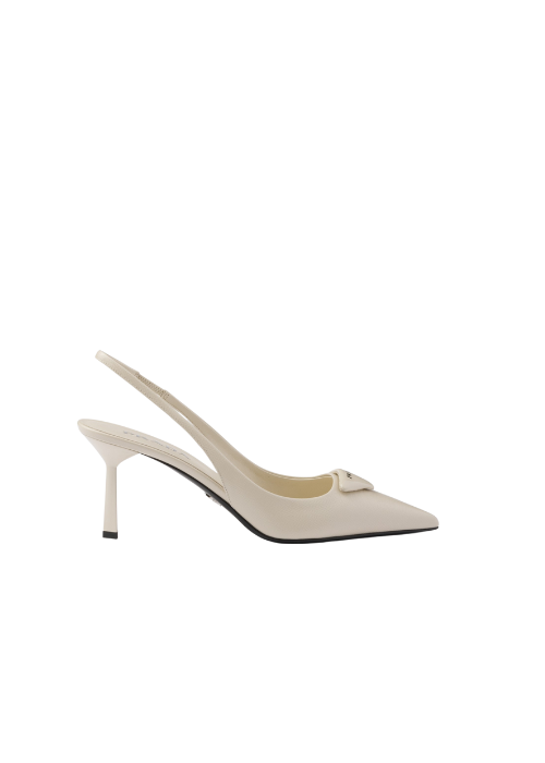 Saffiano Patent Leather Slingback Pumps