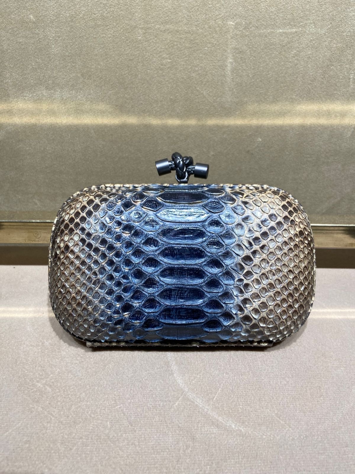 Bottega Veneta Python Signature Knot Clutch – Unworn Luxury with Dustbag