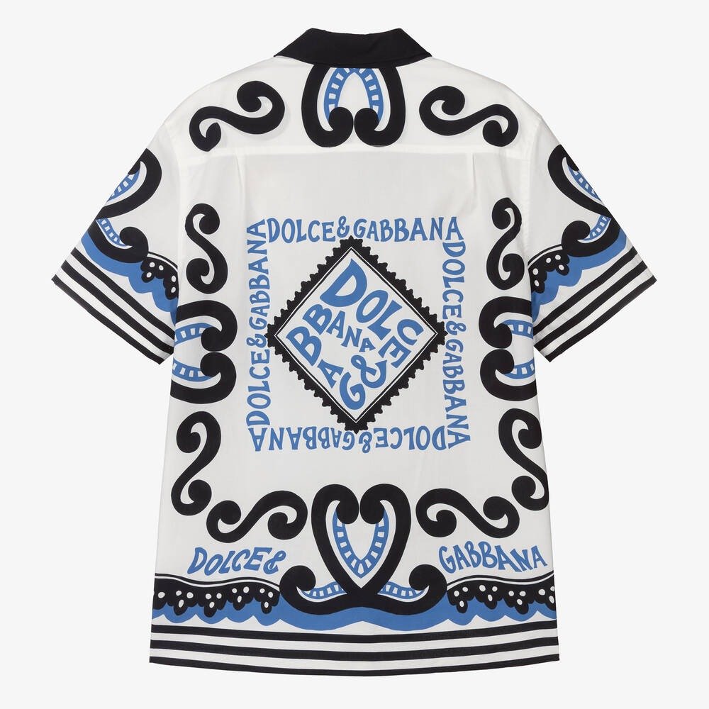 Dolce & Gabbana Teen Boys White Cotton Marina Shirt